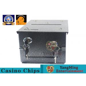 Gambling Poker Table Cash Drop Box Factory Design Metal Tips Holder With Security Lock
