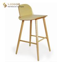 China 73cm High Foot Stools Contemporary Low Back Solid Wood Bar Chair on sale