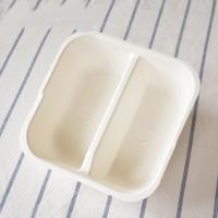 China Disposable Pulp Pet Travel Bowl Cat Dog Food Basin Dry Wet Two Grid on sale