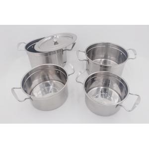 0.194cbm 4pcs Induction Stainless Steel Stock Pot With Lid