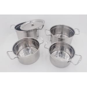 4pcs Pot and pans induction stainless steel stock pot with steel lid pasta cooking pot