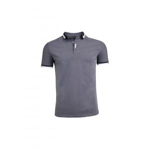 China 180GSM 65% Polyester 35% Cotton  Polo T-Shirt For Men Rolled Collar With Buttons Contrast Color supplier