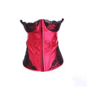 China sexy hot red lace corset braless bustier with straps supplier