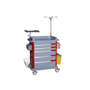 China Luxurious ABS Hospital Ttrolley Plastic Emergency Medical Cart Colorful Drawers (ALS-ET002) supplier