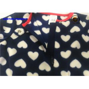 China Heart Print Baby Fleece Pram Suit And Hat Sets For Girls OEM / ODM Available supplier