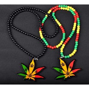 Hip-hop style necklace acrylic jewelry marijuana leaf pendant necklace