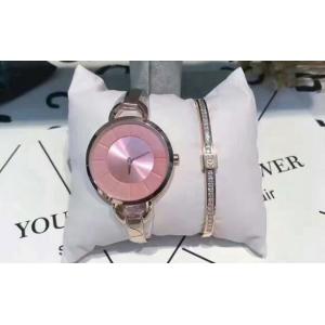 wrist watch with diamonds ring pink dial Ladies' fashion watch