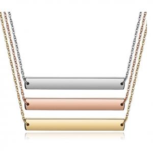 OEM ODM Stainless Steel Fashion Necklaces Textured Nameplate Pendant Necklace