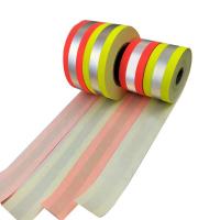 China Red Blue Reflective Cotton Fabric Fluo Yellow Red Blue Hi Vis Reflective Strips For Jackets on sale