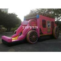 China PVC Tarpaulin Pink Retro Bounce House Inflatable Jumping Castle With 4 Wheels on sale