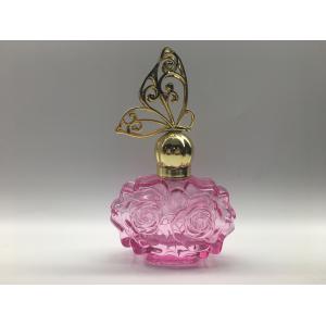 Flower Glass Perfume Bottle 30ml 50ml Sprayer Sealing Plastic Butterfly Cap
