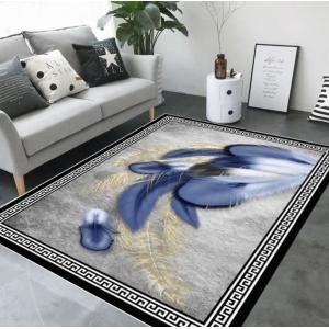 3D Printed Feather Abstract Pattern Carpets for Living Room Floor, Sofa and Bedroom