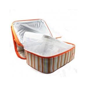 China Lead-free PEVA Lining Orange Tote Bag Insulated Lunch Box wholesale