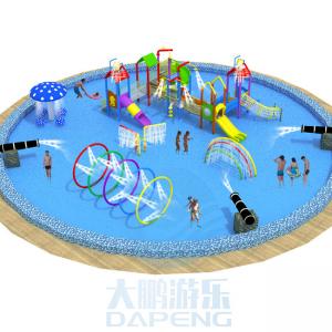 Family Splash Zone Waterpark Children Commercial Water Play Equipment 20m Dia