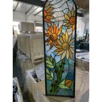 China Customized design stained glass panel for entry door insert on sale