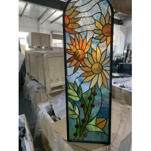 Customized design stained glass panel for entry door insert