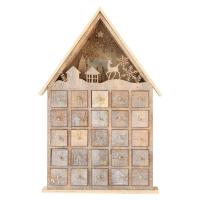 China Calendar Counting Wooden Storage Box Christmas House Decorative Gift Box on sale