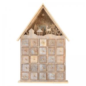 Calendar Counting Wooden Storage Box Christmas House Decorative Gift Box