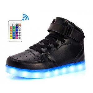LED Light Up Shoes With Remote Control , Men & Women Leather High Top Led Light Sneakers
