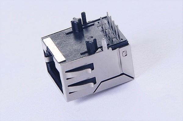 LEDs 0813-1X1T-57-F 無しの PoE 1X1 磁気 RJ45 ジャックのタブ RoHS