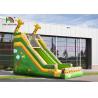 Green / Yellow Giraffe PVC Inflatable Dry Slide Customize Slide For Outdoor