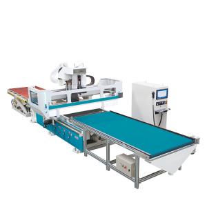 China A máquina de madeira do CNC do assentamento automático com carregamento e descarregamento de Labelingsystem com sistema &Boring do eixo pode cortar o &drill supplier