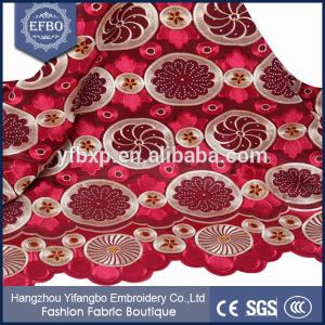 Hot selling embroidery design flower design cord lace/wine african voile swiss lace fabric