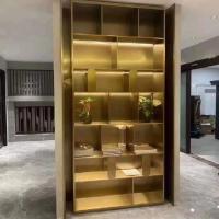 China Gold Stainless Metal Decor Shelf Decorative Wall Shelves For Living Room on sale