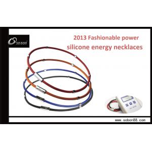 China Size Adjustable Custom Color Magnetic Power Balance Silicone Necklace supplier