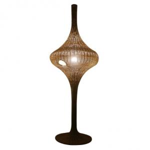 Modern Standing Rattan Floor Lamp E27 Base For Living Room Hotel