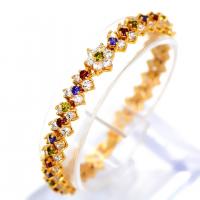 China Classic 18K Gold Plated Cubic zirconia Bracelet & bangles factory wholesale high for sale