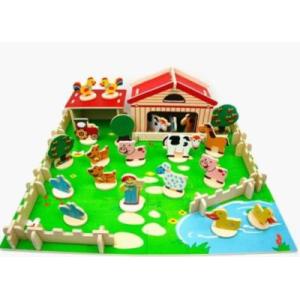 China Le puzzle en bois se réunissant heureux de contreplaqué de scène du verger 3D d'enfants de Chambre faite sur commande de jeu joue supplier