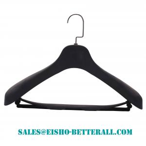 Betterall Flat Hook Black Color Home Usage Wooden Coat Hanger With Steady Pant Bar