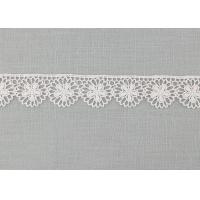 China Floral Venice Lace Trims , Vintage White Embroidered Lace Trim For Bridal Dresses on sale