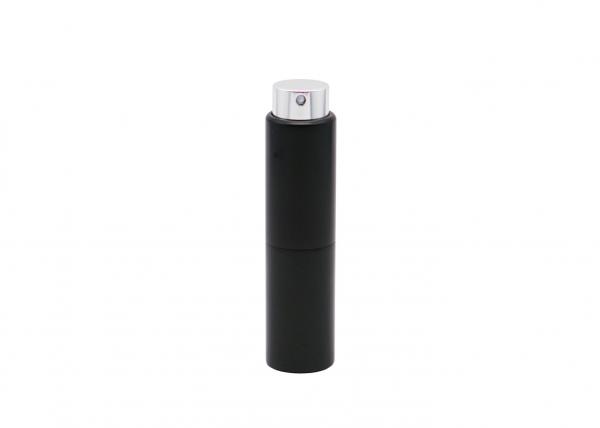 Twist Refillable 10ml Cosmetic Perfume Tester Bottle Cylinder Aluminum Black