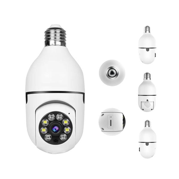 WIFI Bulb Network IP Camera Home E27 Light Bulb Camera HD 4MP con visión nocturna y seguimiento automático de la cámara de seguridad inalámbrica