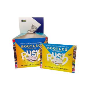 China Recyclable Paper Cardboard Display Box for Chocolate Bar Packing Nutrition bar Display Box and Back Seal Bag wholesale