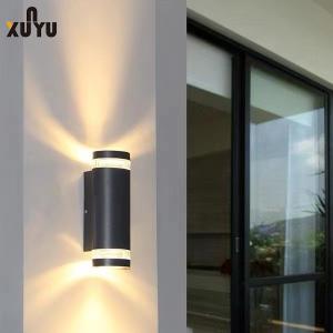 European Style Cylindrical Outdoor Wall Sconce Black 10W 3000K