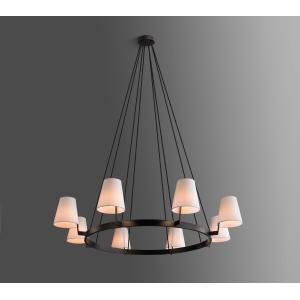 China Corniche Modern Brass Circular Chandelier with Adjustable Height for Indoor Rooms wholesale