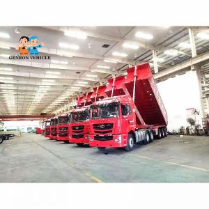 China Used to Transport construction materials ,Sands Dump Truck Trailer Genron Brand With Mechanical suspension supplier