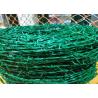 China PVC Coated Barbed Wire Security Fence , Galvanized Steel Barbed Wire 12# 14# 150 M Per Roll wholesale