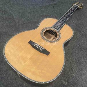 AAAA handmade OOO shape all Solid ebony wood acoustic electric guitar