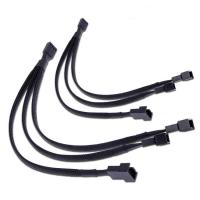PWM Fan Splitter Adapter Cable Sleeved Braided Y Splitter Computer PC 4 Pin Fan Extension Power Cable1 to 9 Converter