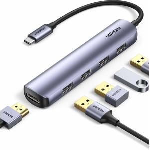 China Adaptador USB C Hub 4K 30Hz Adaptador USB C a HD-MI 4 Puertos USB 3.0 Tipo C Adaptador multipuerto Transferencia de datos de alta velocidad wholesale