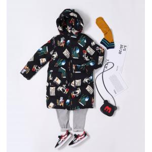 Autumn Winter Kids Qualitiy Fashion White Duck Feather Parka Stock Print Warm Puffer Down Jacket