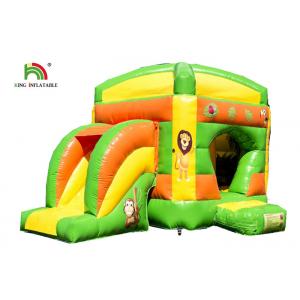 China Kids Sport Lion Combo 4.2 x 4.7m Inflatable Jumping Bouncer With Slide Logo Printed supplier