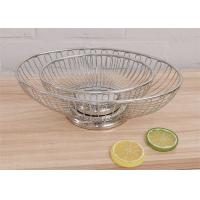 China 304 Stainless Steel Fruit Basket Bread Basket Round Oval Wire Produce Basket on sale