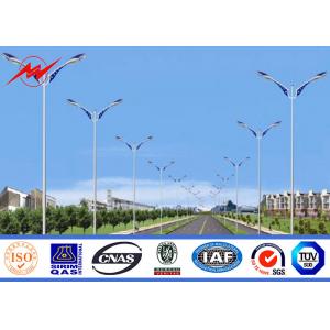 Solar Power System Street Light Poles With Single Arm 9m Height 1.8 Safety Factor