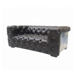 Aluminum Black Chesterfield Sofa Living Room Defaico Furniture Cow Skin Couch