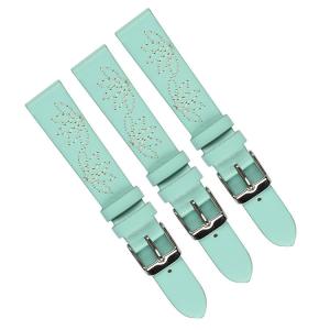 China Mint Green 18mm Leather Watch Strap Bands Flower Embroidered supplier